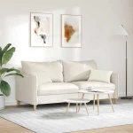 vidaXL Μαξιλάρι Καναπέ 2 pcs Κρεμ 50 x 30 cm Υφασμάτινο Κορντουρά