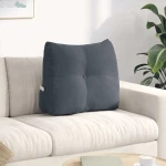 vidaXL Μαξιλάρι Πλάτης Σκούρο Γκρι 60 x 24 x 50 εκ Βελούδο