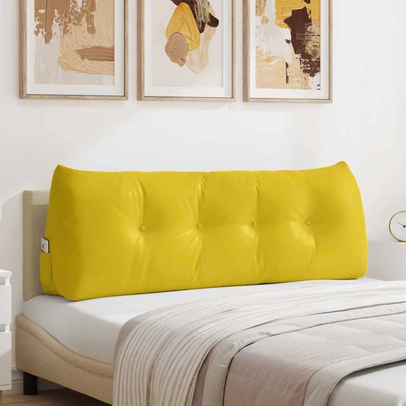 vidaXL Μαξιλάρι Πλάτης Κίτρινο 140 x 24 x 50 εκ Βελούδο