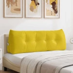 vidaXL Μαξιλάρι Πλάτης Κίτρινο 140 x 24 x 50 εκ Βελούδο