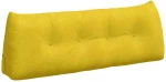 vidaXL Μαξιλάρι Πλάτης Κίτρινο 140 x 24 x 50 εκ Βελούδο