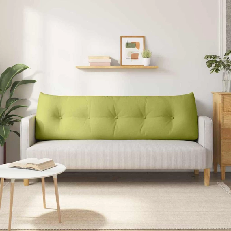 vidaXL Μαξιλάρι Πλάτης Ανοιχτό Πράσινο 160 x 24 x 50 εκ ύφασμα