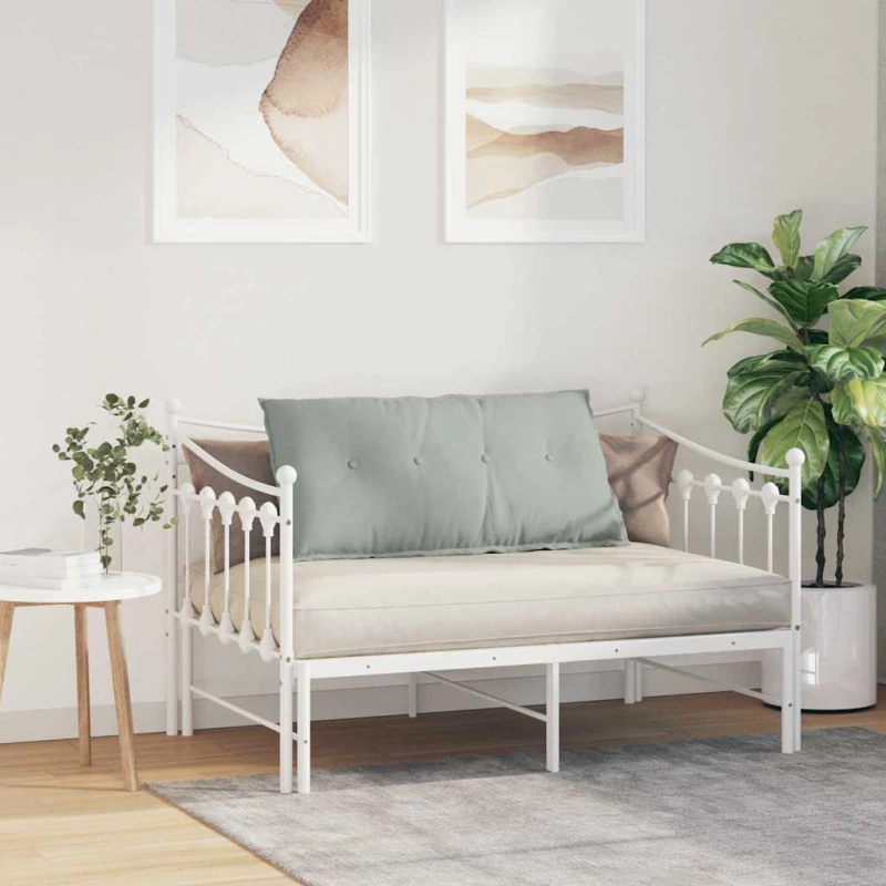 vidaXL Μαξιλάρι Πλάτης Ανοιχτό γκρι 100 x 50 cm Υφασμάτινο Κορντουρά
