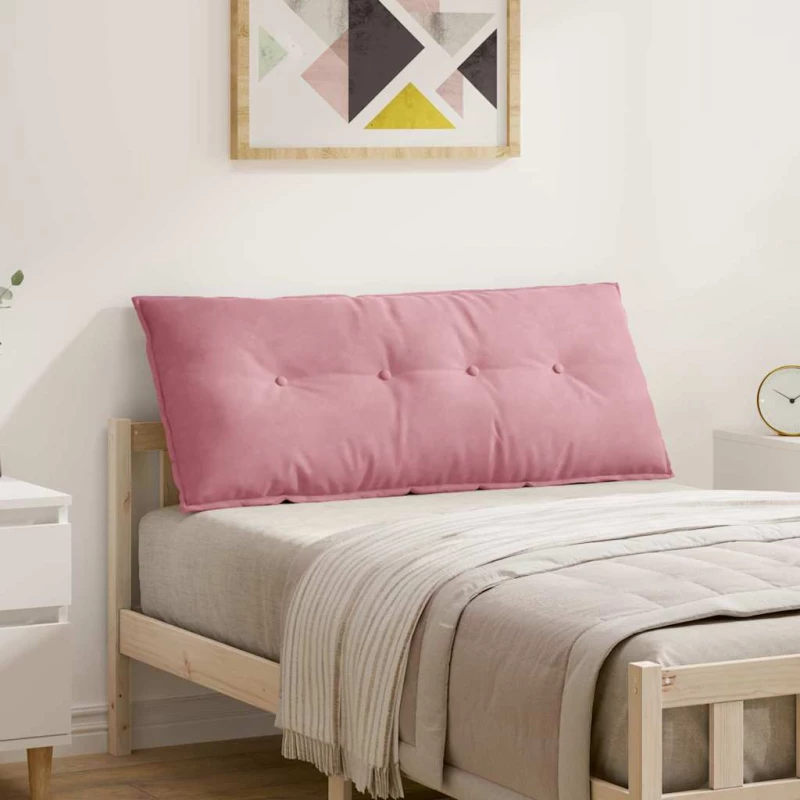 vidaXL Μαξιλάρι Πλάτης Ροζ 120 x 50 cm Υφασμάτινο Κορντουρά