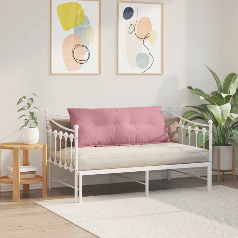 vidaXL Μαξιλάρι Πλάτης Ροζ 120 x 50 cm Υφασμάτινο Κορντουρά