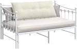 vidaXL Μαξιλάρι Πλάτης Κρεμ 120 x 50 cm Υφασμάτινο Κορντουρά