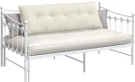 vidaXL Μαξιλάρι Πλάτης Κρεμ 140 x 50 cm Υφασμάτινο Κορντουρά