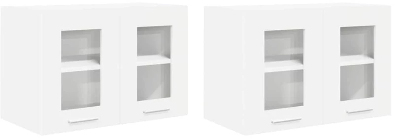 vidaXL Κρεμαστό ντουλάπι με πόρτα Riga 2 pcs Λευκό 60 x 31 x 40 εκ