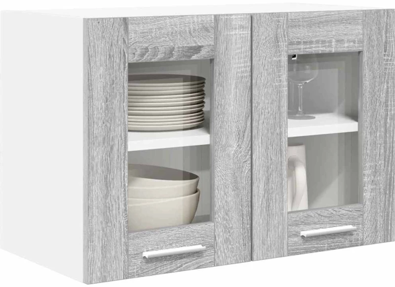 vidaXL Κρεμαστό ντουλάπι Riga 2 pcs Γκρίζο Σονομα 60 x 31 x 40 εκ