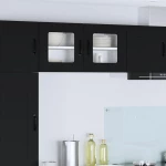 vidaXL Κρεμαστό ντουλάπι κουζίνας με ράφι Μαύρο 40 x 31 x 40 εκ.