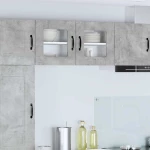 vidaXL Κρεμαστό ντουλάπι κουζίνας με ράφι 2 pcs Σκυρόδεμα Γκρι