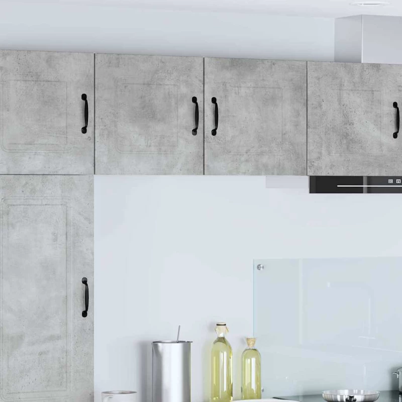 vidaXL Κρεμαστό ντουλάπι κουζίνας με ράφι 2 pcs Σκυρόδεμα Γκρι