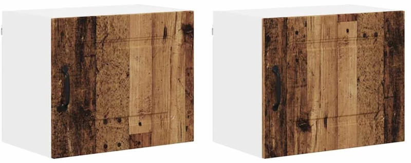 vidaXL Κρεμαστό ντουλάπι κουζίνας 2 pcs Παλιό Ξύλο 50 x 31 x 40 εκ.