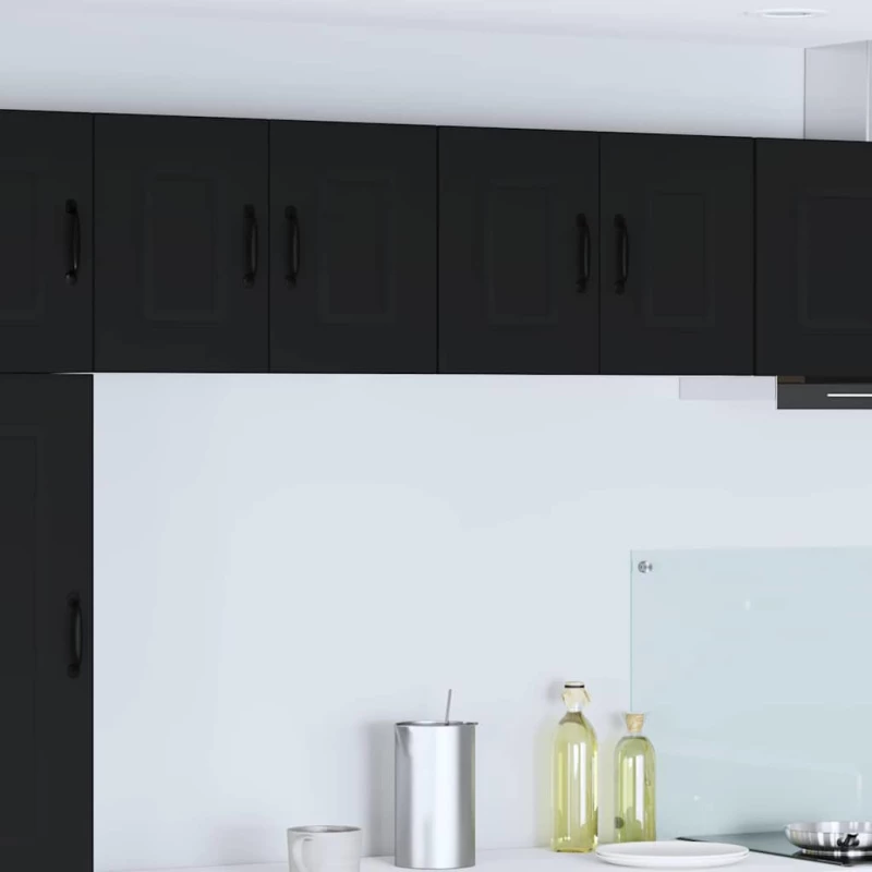 vidaXL Κρεμαστό ντουλάπι κουζίνας με ράφι Μαύρο 60 x 31 x 40 εκ