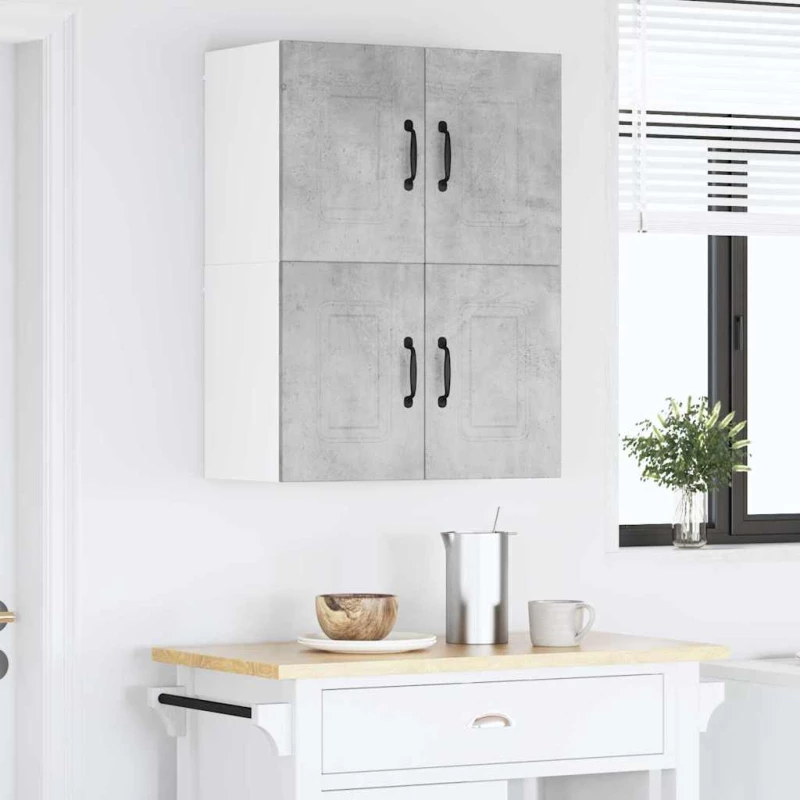 vidaXL Κρεμαστό ντουλάπι κουζίνας 2 pcs Σκυρόδεμα Γκρι 60 x 31 x 40 εκ