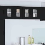 vidaXL Κρεμαστό ντουλάπι κουζίνας με ράφι Μαύρο 60 x 31 x 40 εκ