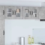 vidaXL Κρεμαστό ντουλάπι κουζίνας 2 pcs Σκυρόδεμα Γκρι 60 x 31 x 40 εκ