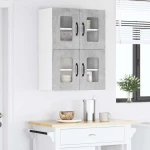 vidaXL Κρεμαστό ντουλάπι κουζίνας 2 pcs Σκυρόδεμα Γκρι 60 x 31 x 40 εκ