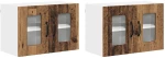 vidaXL Κρεμαστό ντουλάπι κουζίνας 2 pcs Παλιό Ξύλο 60 x 31 x 40 εκ