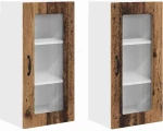 vidaXL Κρεμαστό ντουλάπι κουζίνας 2 pcs Παλιό Ξύλο 40 x 31 x 80 εκ.