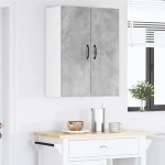 vidaXL Κρεμαστό ντουλάπι κουζίνας με ράφι 2 pcs Σκυρόδεμα Γκρι