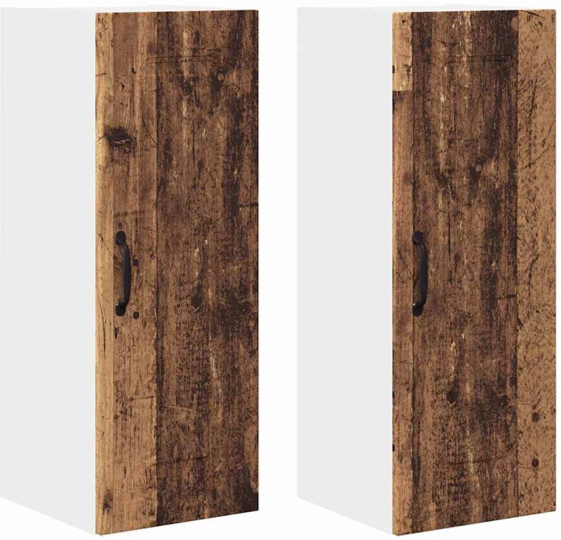 vidaXL Κρεμαστό ντουλάπι κουζίνας 2 pcs Παλιό Ξύλο 30 x 31 x 80 εκ.