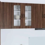 vidaXL Κρεμαστό ντουλάπι κουζίνας με ράφι Καφέ δρυς 80 x 31 x 80 εκ.