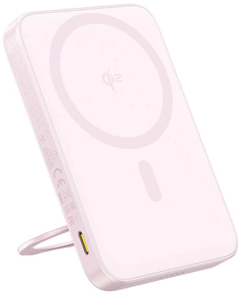 Baseus powerbank με βάση στήριξης PicoGo Qi2 5000mAh 20W (ροζ)