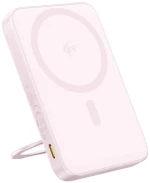 Baseus powerbank με βάση στήριξης PicoGo Qi2 5000mAh 20W (ροζ)