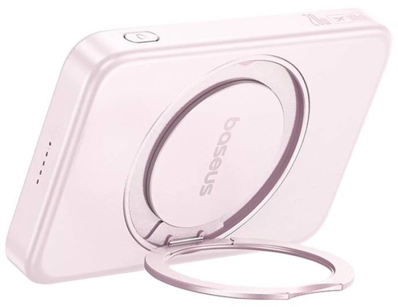 Baseus powerbank με βάση στήριξης PicoGo Qi2 5000mAh 20W (ροζ)