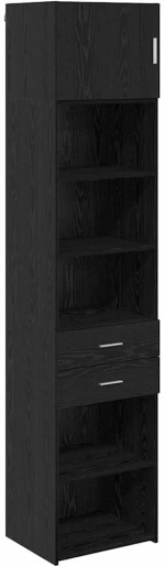 vidaXL Highboard Μαύρη Οξυά 50 x 42,5 x 225 εκ Επεξεργασμένο ξύλο