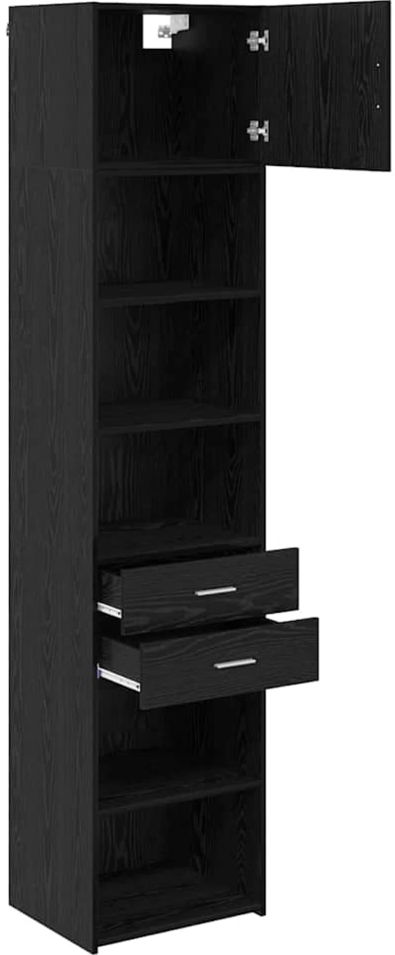 vidaXL Highboard Μαύρη Οξυά 50 x 42,5 x 225 εκ Επεξεργασμένο ξύλο