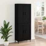 vidaXL Highboard 2 pcs Μαύρη Οξυά Επεξεργασμένο ξύλο