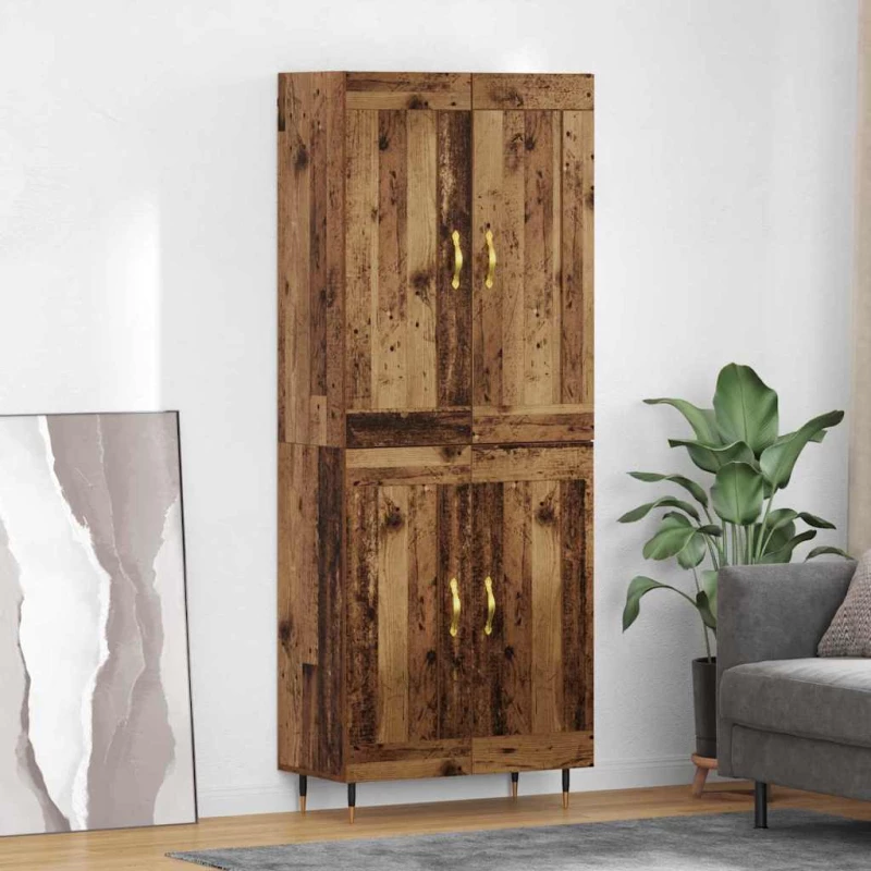 vidaXL Highboard Παλιό Ξύλο 69,5 x 34 x 180 εκ. Επεξεργασμένο ξύλο
