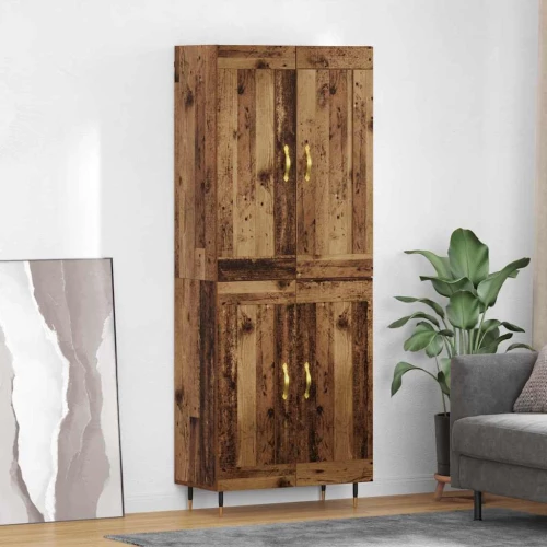 vidaXL Highboard Παλιό Ξύλο 69,5 x 34 x 180 εκ. Επεξεργασμένο ξύλο