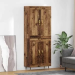 vidaXL Highboard Παλιό Ξύλο 69,5 x 34 x 180 εκ. Επεξεργασμένο ξύλο