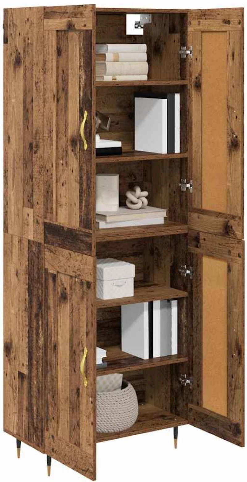 vidaXL Highboard Παλιό Ξύλο 69,5 x 34 x 180 εκ. Επεξεργασμένο ξύλο
