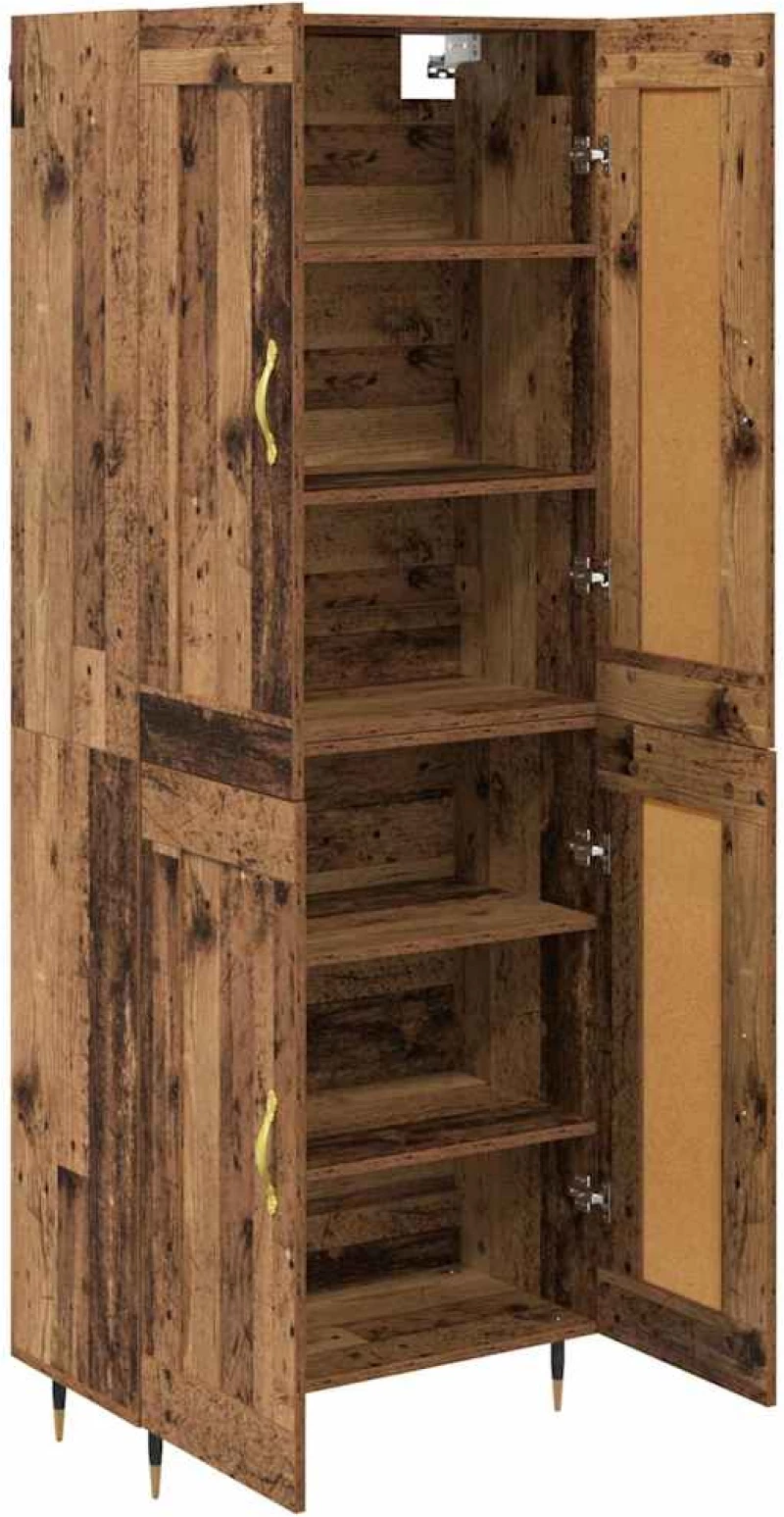 vidaXL Highboard Παλιό Ξύλο 69,5 x 34 x 180 εκ. Επεξεργασμένο ξύλο