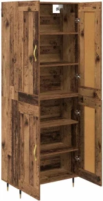 vidaXL Highboard Παλιό Ξύλο 69,5 x 34 x 180 εκ. Επεξεργασμένο ξύλο