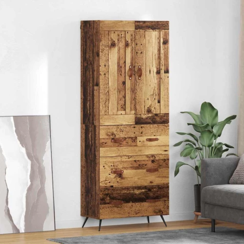 vidaXL Highboard Παλιό Ξύλο 69,5 x 34 x 180 εκ. Επεξεργασμένο ξύλο