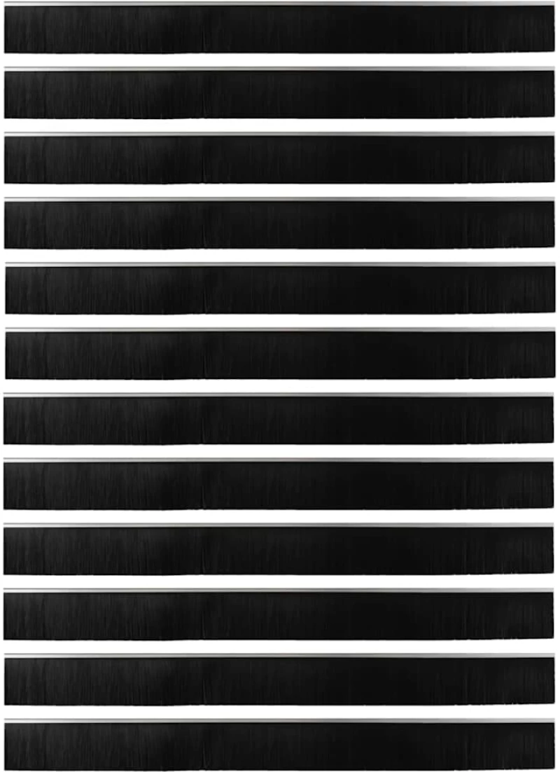 vidaXL Αυτοκόλλητες σφραγίδες πόρτας 12 pcs Ασημί 100 cm