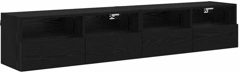 vidaXL Βάσεις τηλεόρασης Επιτοίχιο 2 pcs Μαύρη Οξυά 80 x 30 x 30 εκ
