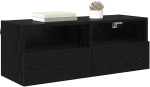 vidaXL Βάσεις τηλεόρασης Επιτοίχιο 2 pcs Μαύρη Οξυά 80 x 30 x 30 εκ