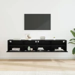 vidaXL Βάσεις τηλεόρασης Επιτοίχιο 2 pcs Μαύρη Οξυά 80 x 30 x 30 εκ