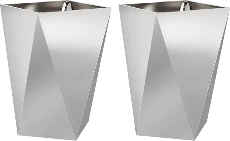 vidaXL Γλάστρα 2 pcs Ασημί 50 x 50 x 75 cm Ανοξείδωτο ατσάλι