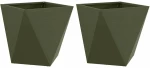vidaXL Γλάστρα 2 pcs Ελιά Πράσινη 50 x 50 x 50 cm Ατσάλι