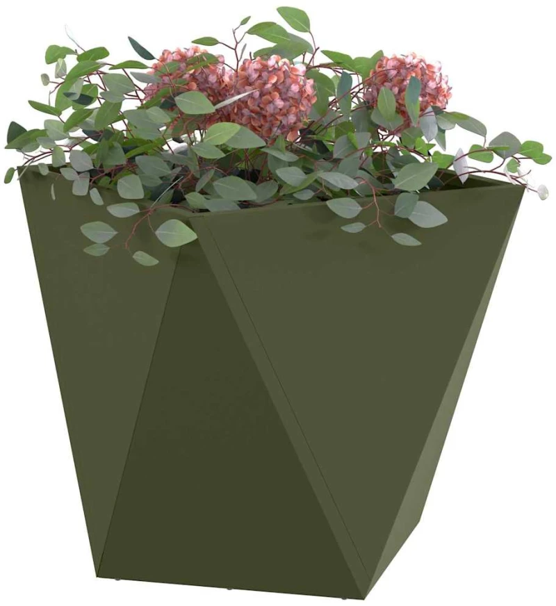 vidaXL Γλάστρα 2 pcs Ελιά Πράσινη 50 x 50 x 50 cm Ατσάλι