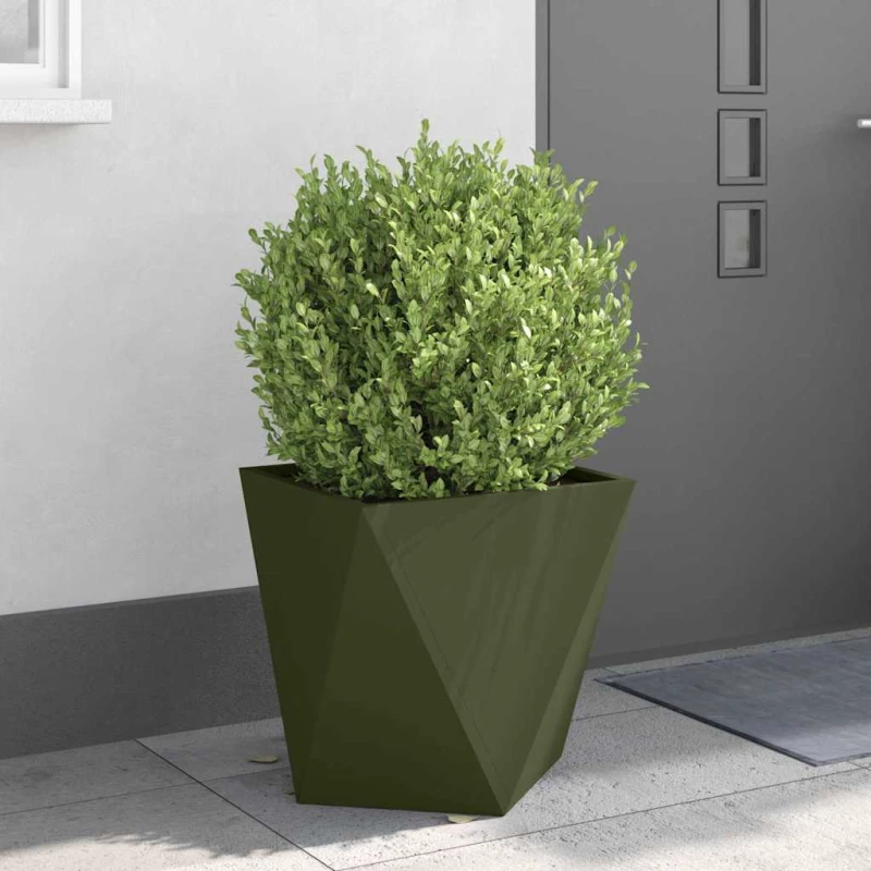 vidaXL Γλάστρα 2 pcs Ελιά Πράσινη 50 x 50 x 50 cm Ατσάλι