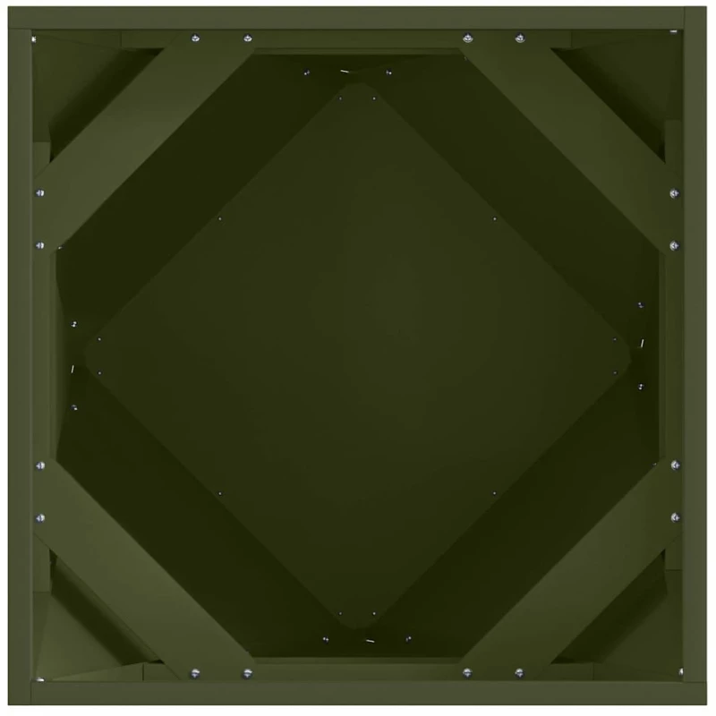 vidaXL Γλάστρα 2 pcs Ελιά Πράσινη 50 x 50 x 50 cm Ατσάλι
