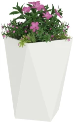 vidaXL Γλάστρα 2 pcs Λευκό 50 x 50 x 75 cm Ατσάλι